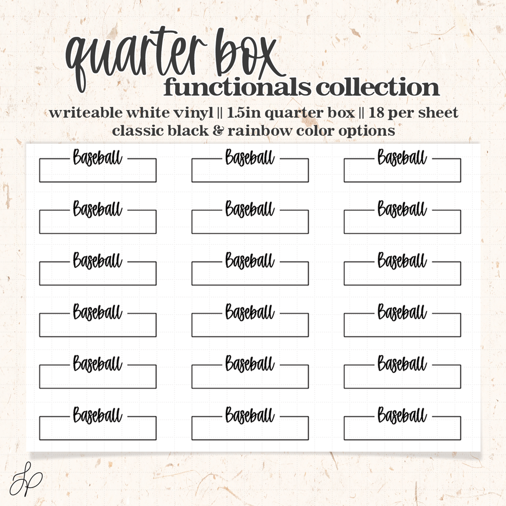 Baseball || Quarter Box Planner Stickers