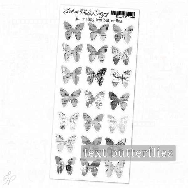 Journaling Text Butterflies | Classically Chic Basics