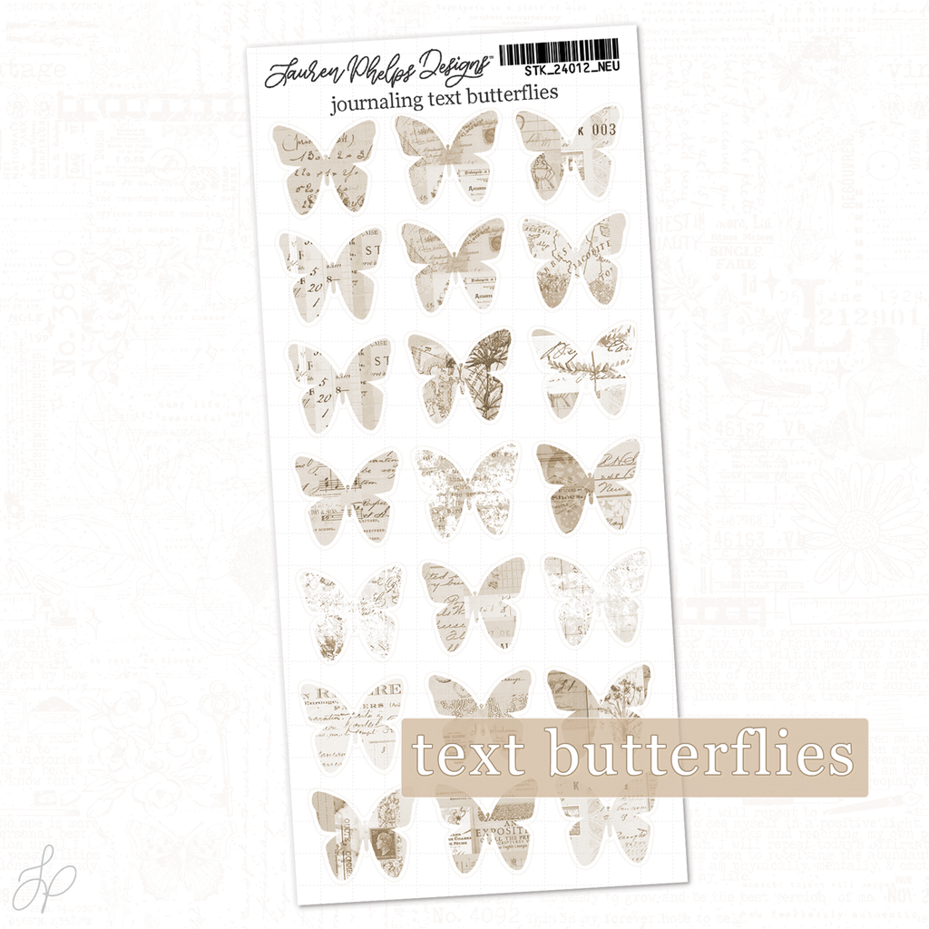 Journaling Text Butterflies | Classically Chic Basics