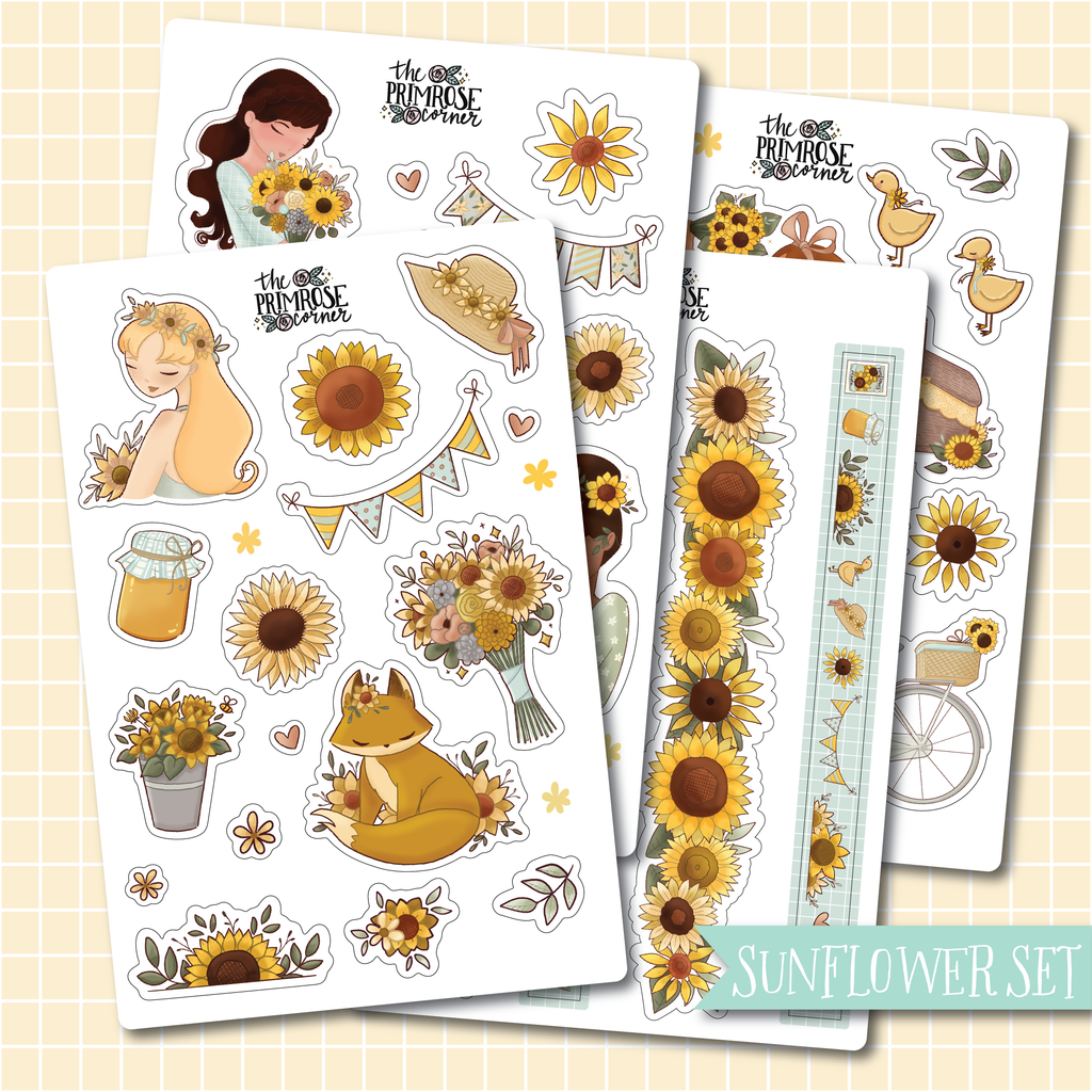 THE PRIMROSE CORNER || Sunflower Collection Bundle | Full set of 4 sheets