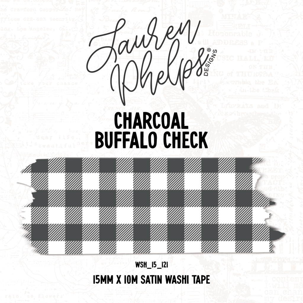 Charcoal | Buffalo Check 15mm washi