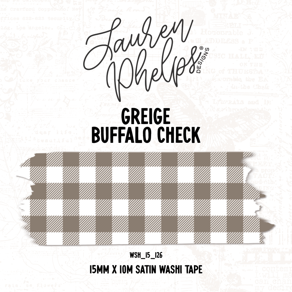 Greige | Buffalo Check 15mm washi