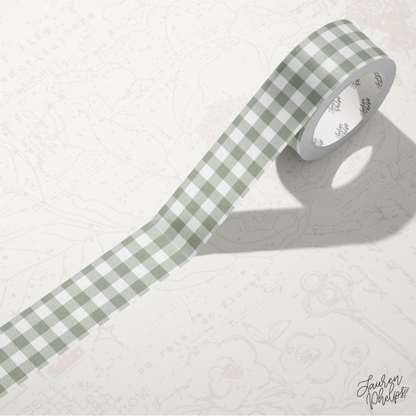 Sage | Buffalo Check 15mm washi