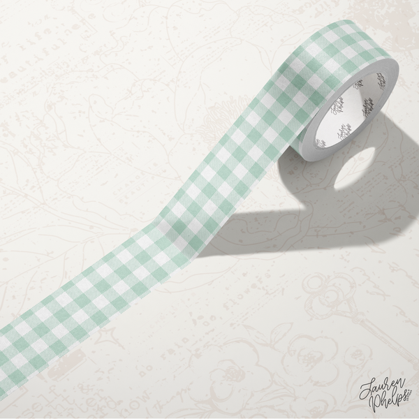 Mint | Buffalo Check 15mm washi