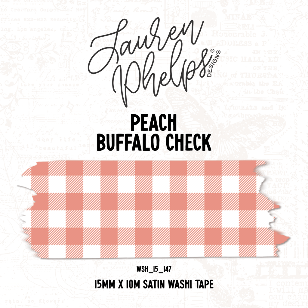 Peach | Buffalo Check 15mm washi