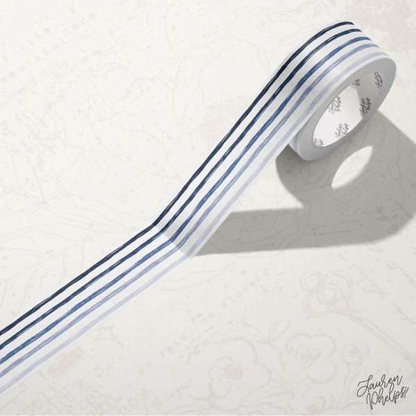 Blue Stripes 15mm washi