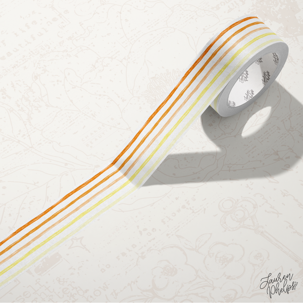 Orange Stripes 15mm washi