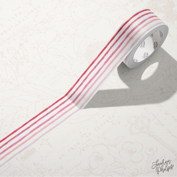 Pink Stripes 15mm washi