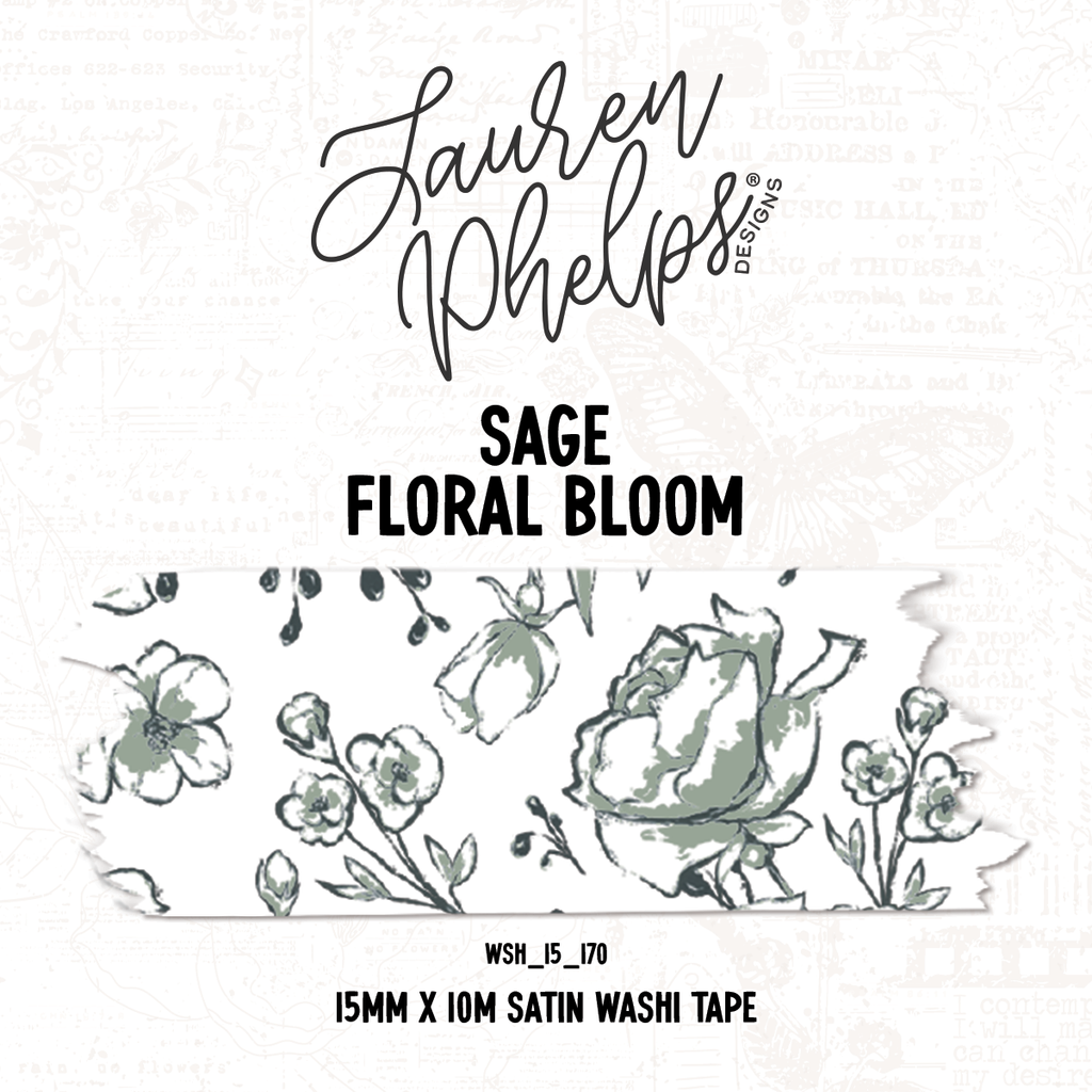 Sage | Floral Bloom 15mm washi