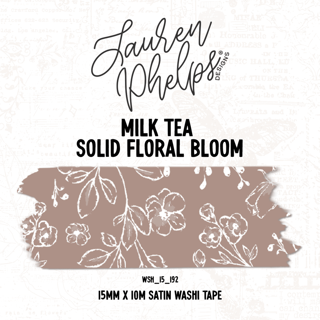 Milk Tea | Solid Floral Bloom 15mm washi