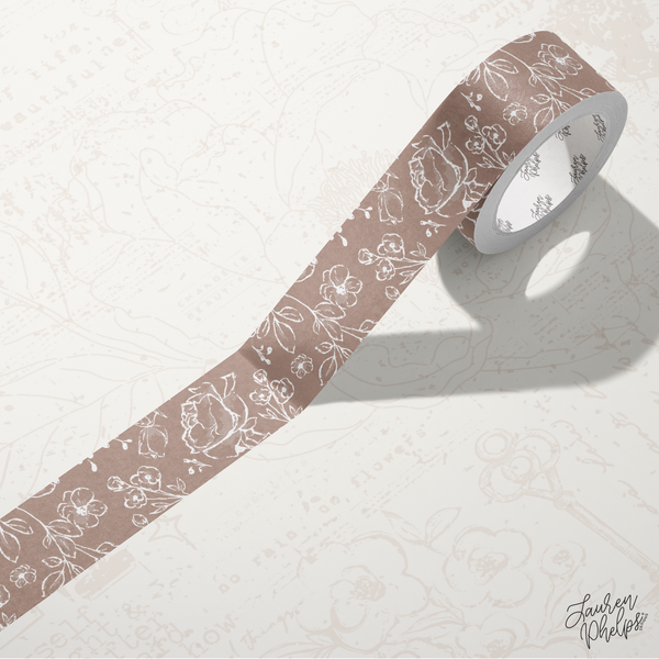 Milk Tea | Solid Floral Bloom 15mm washi