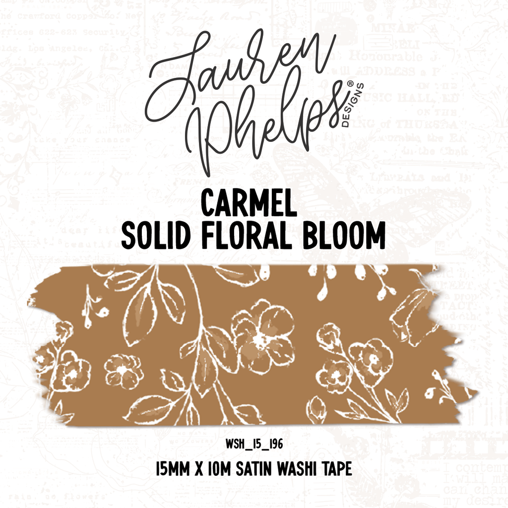 Carmel | Solid Floral Bloom 15mm washi