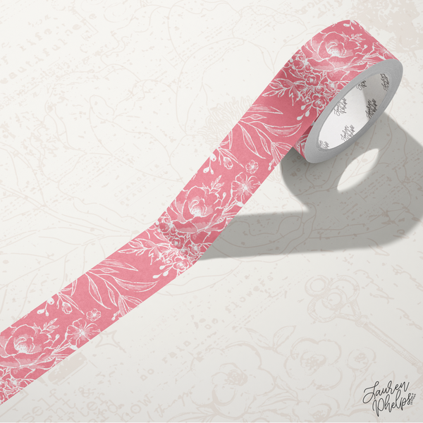 Flamingo | Solid Floral Bloom 15mm washi