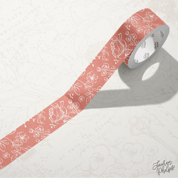 Peach | Solid Floral Bloom 15mm washi