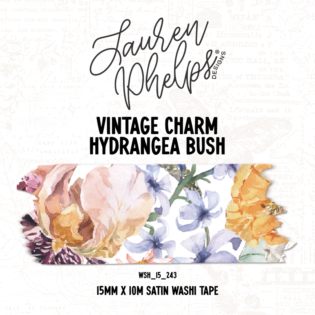 Vintage Charm | Hydrangea Bush 15mm washi