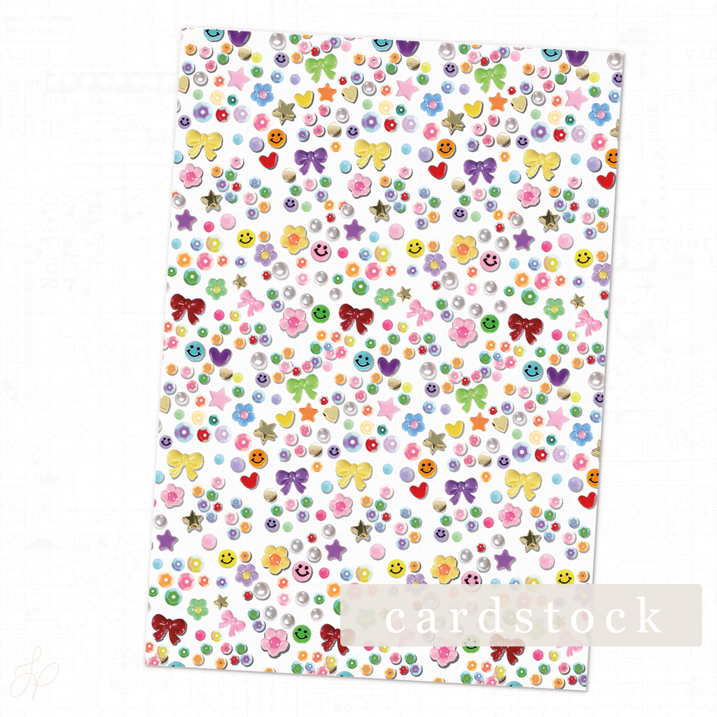 Junk Journal Beads and Sequins Cardstock Sheet