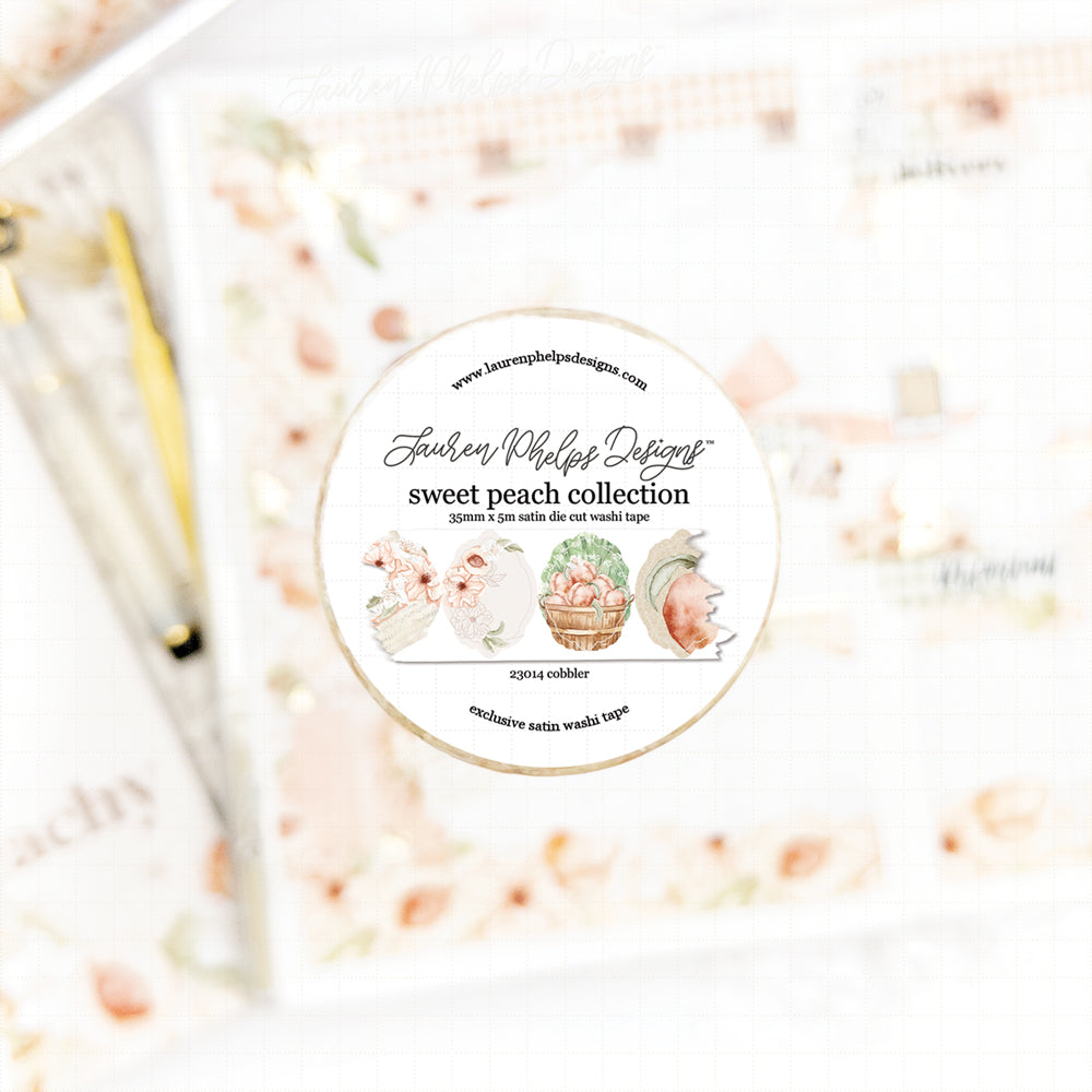 Sweet Peach 'Cobbler' Premium Satin Die Cut Washi 35mm fruit