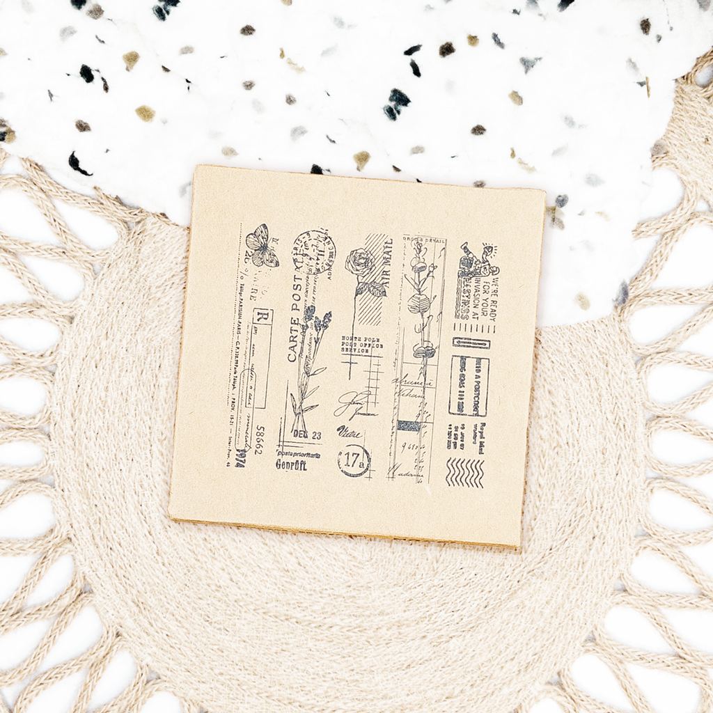 Vintage Journaling Rubber Stamp Set | Carte Postal