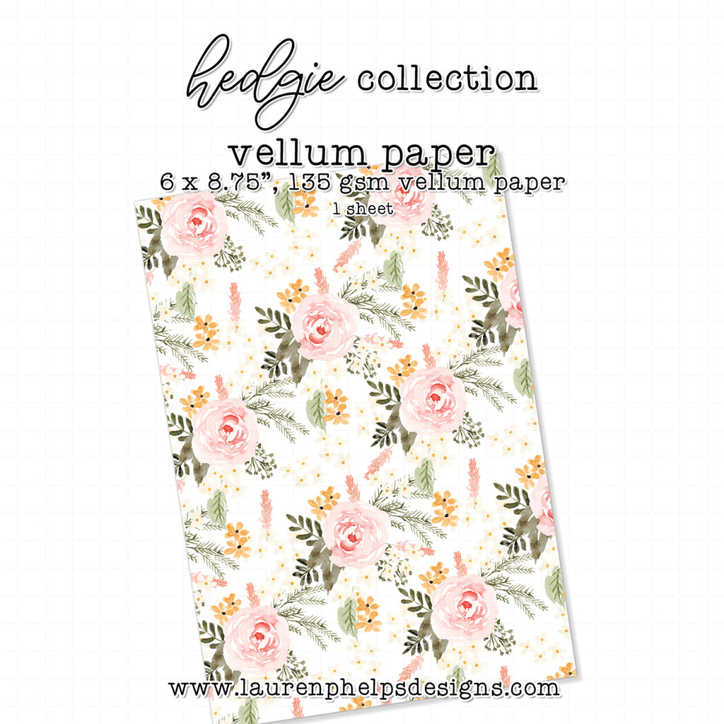Hedgie Floral Bouquet Luxe Vellum Sheet